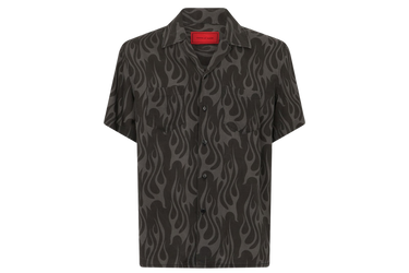 Vision of Super Black Shirt All Over Flames